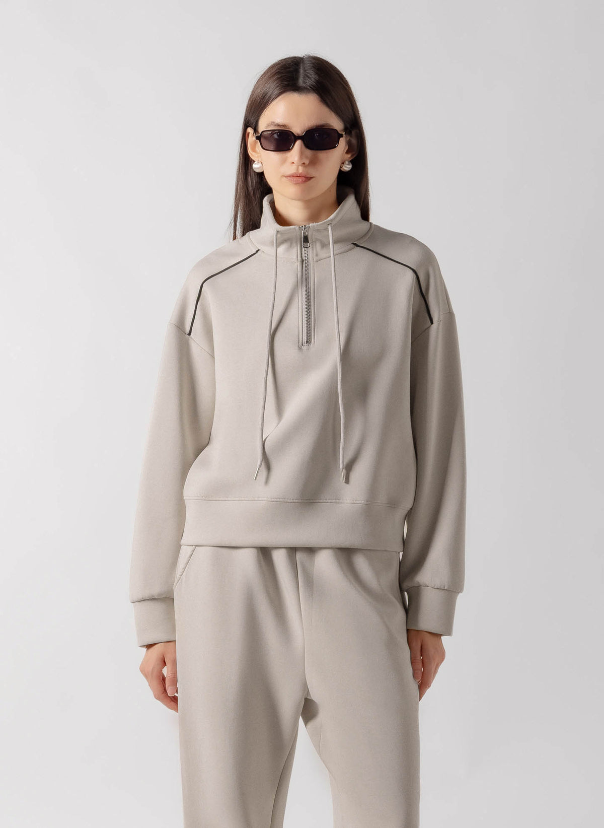 PIPED QUATER- ZIP SOFT SET