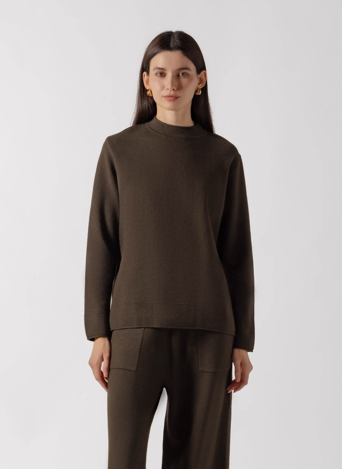 MOCK NECK CASHMERE BLEND SWEATER SET