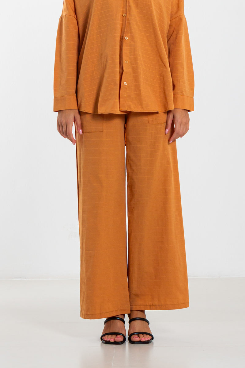 STRIPED POPLIN TROUSERS