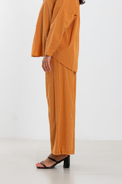 STRIPED POPLIN TROUSERS