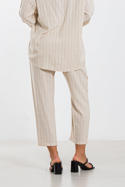 STRIPED JOGGER WAIST TROUSERS