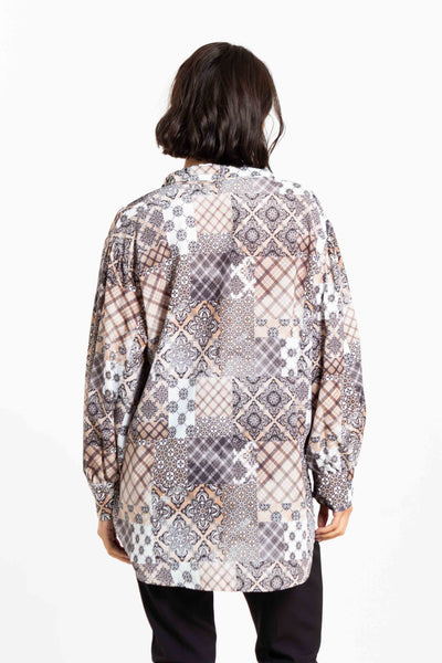 PRINTED LONGLINE BLOUSE