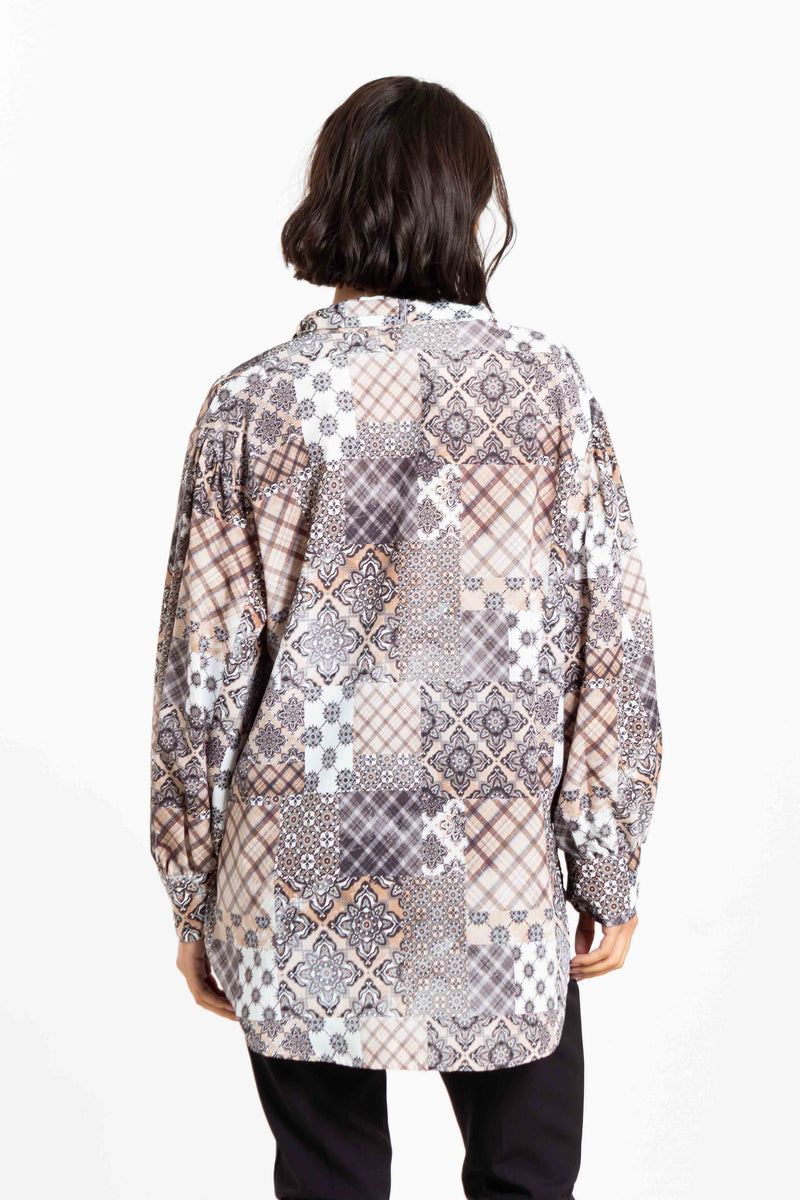 PRINTED LONGLINE BLOUSE