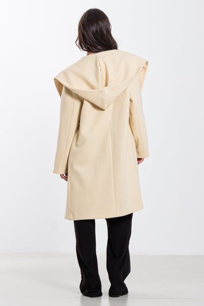 WOOL BLEND HOODIE COAT