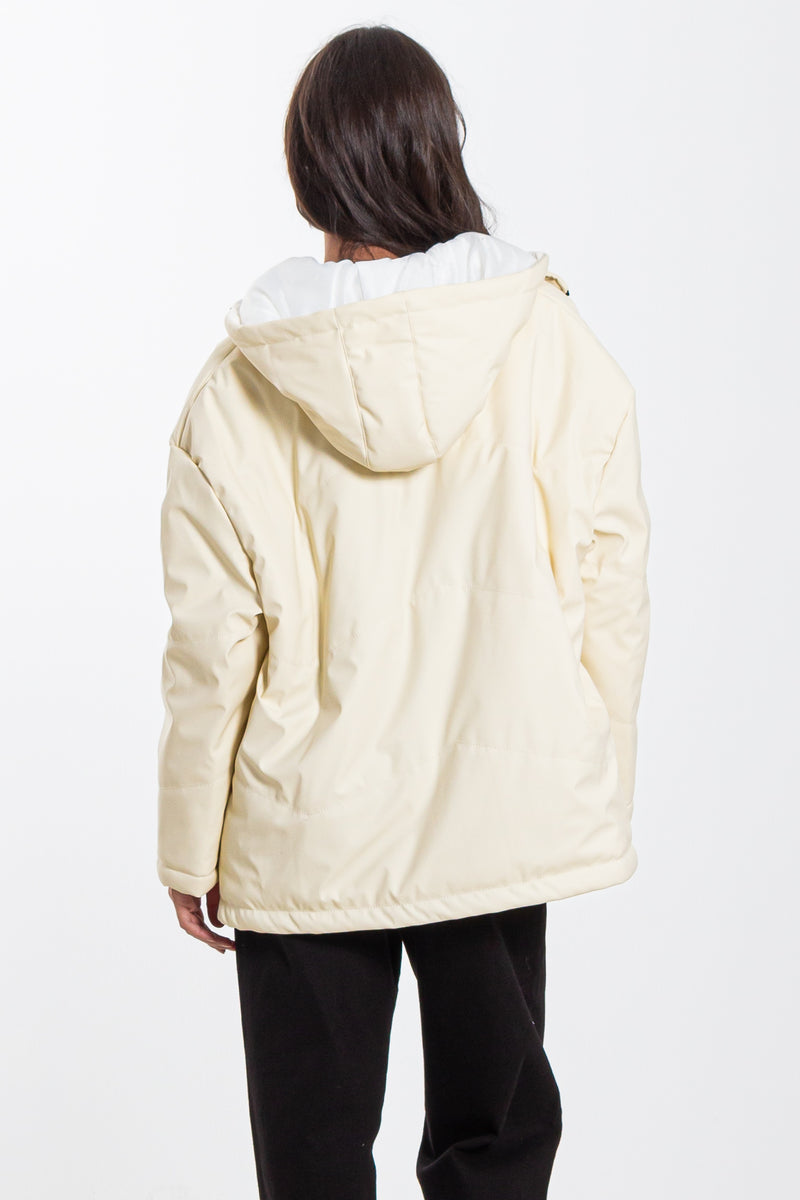 FAUX LEATHER PUFFER JACKET