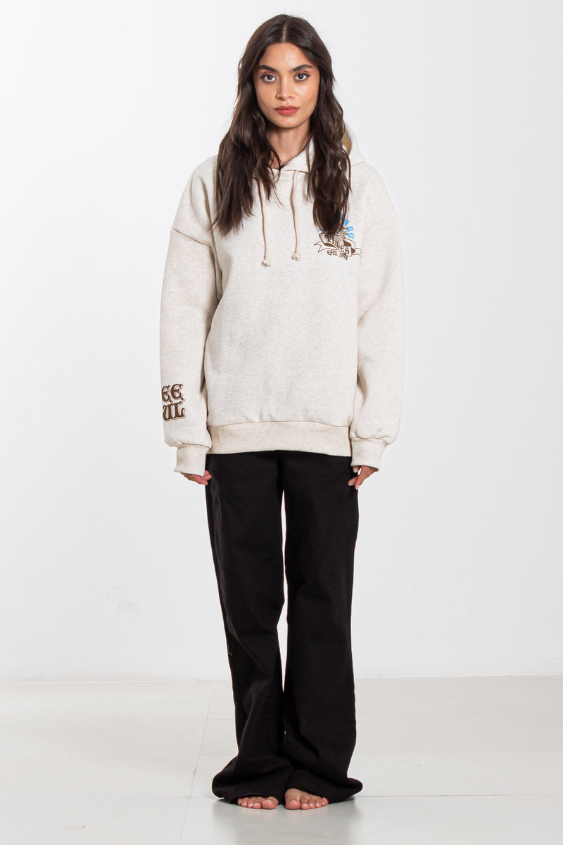 CONTRAST PRINT HOODIE
