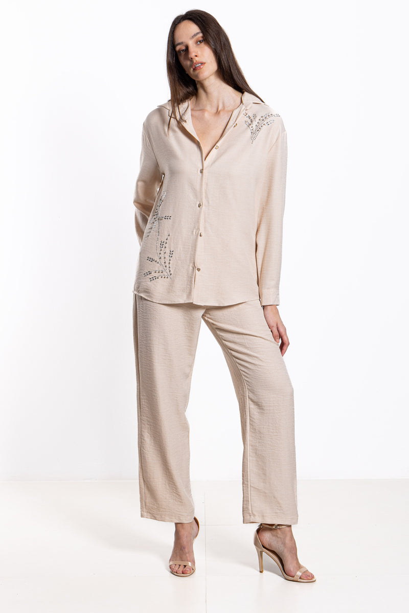 DETAIL STUDDED SHIRT SET