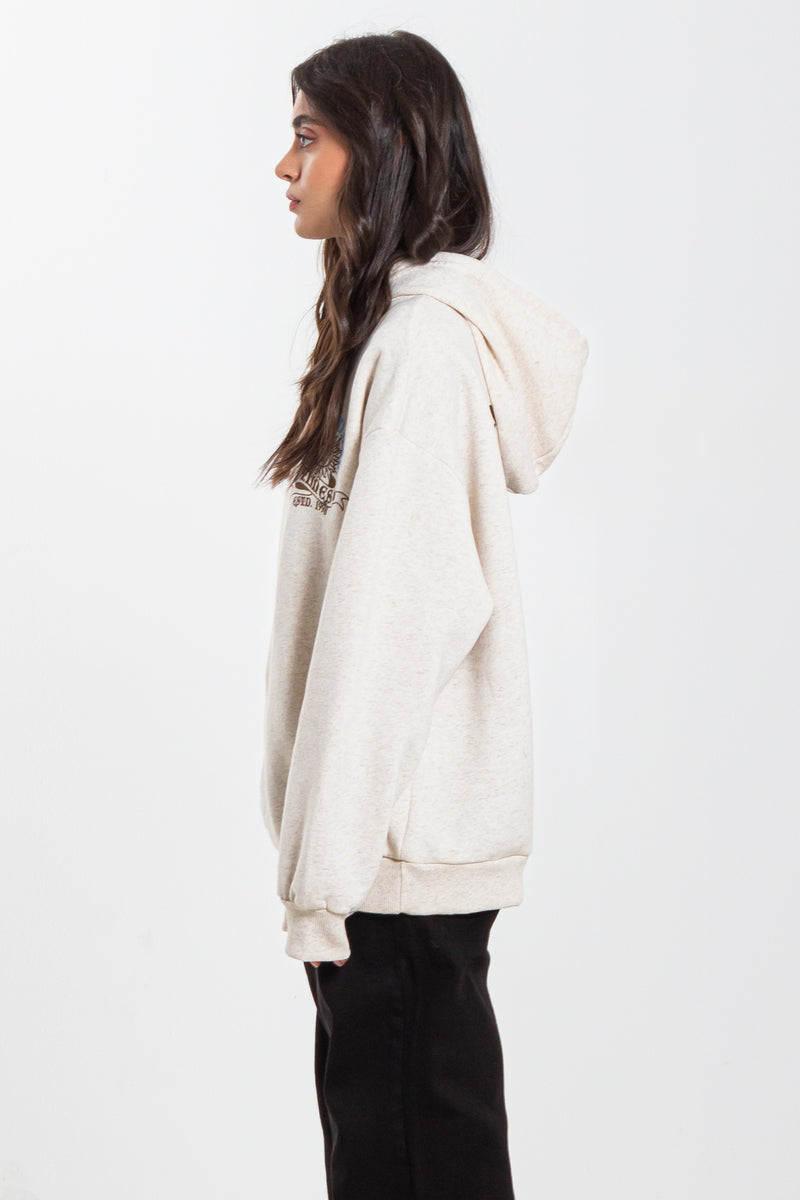 CONTRAST PRINT HOODIE
