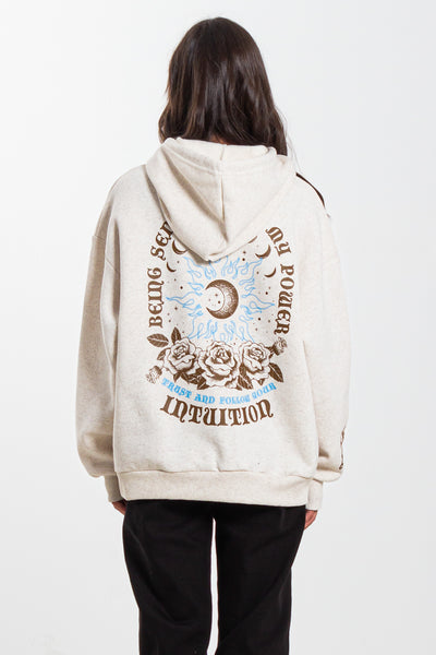 CONTRAST PRINT HOODIE
