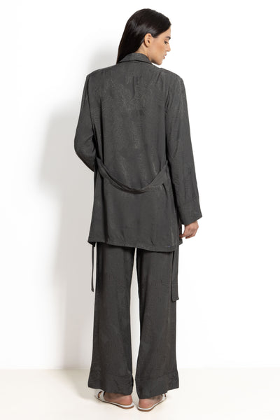 TEXTURED SATIN KIMONO SET