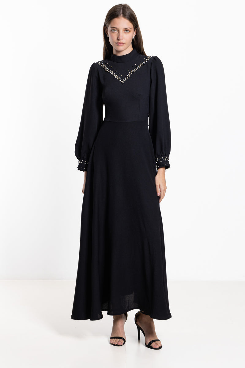 DETAILED STUDDED MAXI DRESS