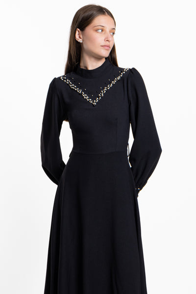 DETAILED STUDDED MAXI DRESS