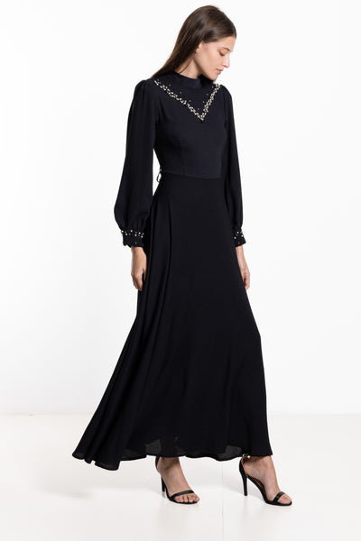 DETAILED STUDDED MAXI DRESS