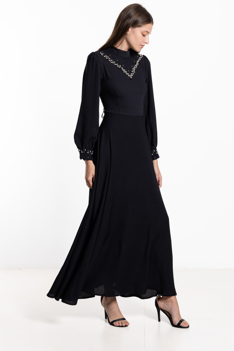 DETAILED STUDDED MAXI DRESS