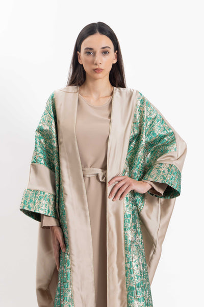 TEXTURED DETAILED ABAYA WITH DRESS