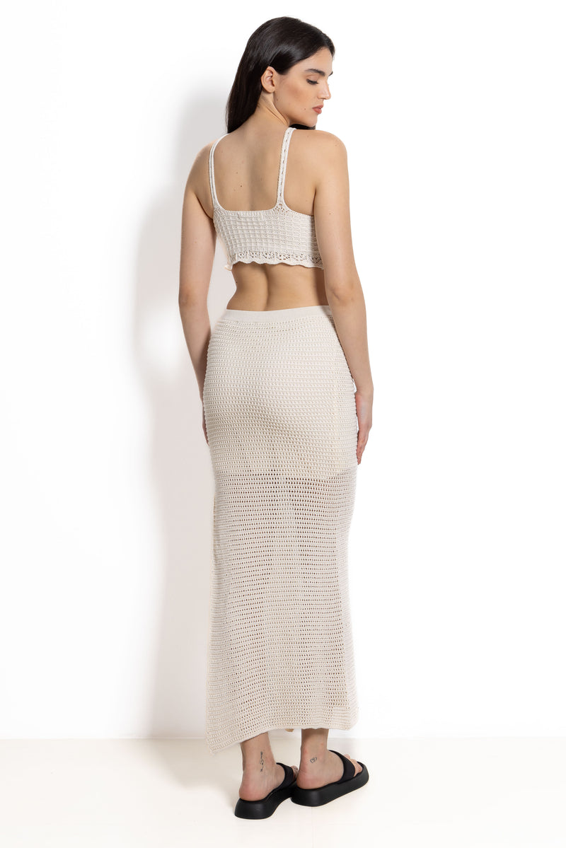 CROCHET CROP TOP SKIRT SET