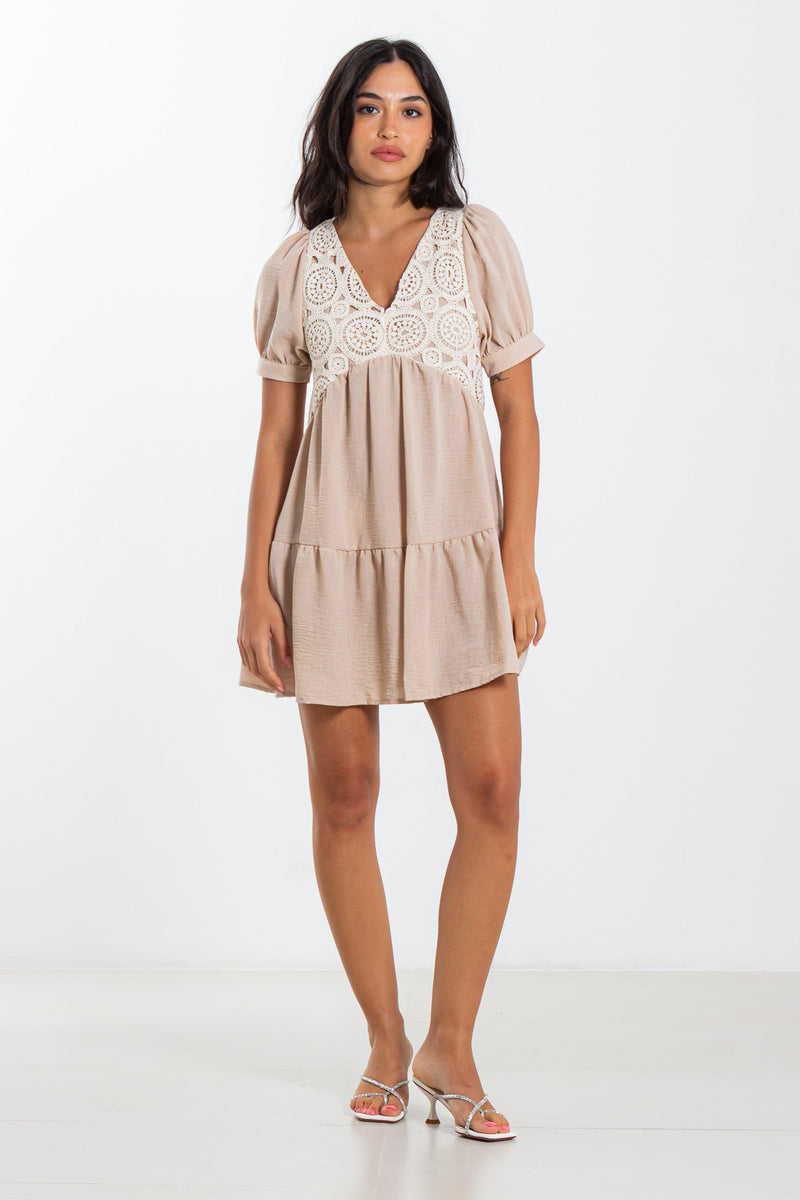 CUTWORK EMBROIDERY DRESS