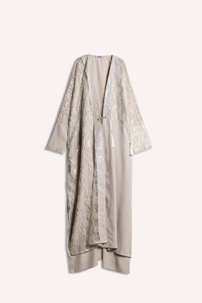 EMBROIDERED DETAILED ABAYA WITH DRESS