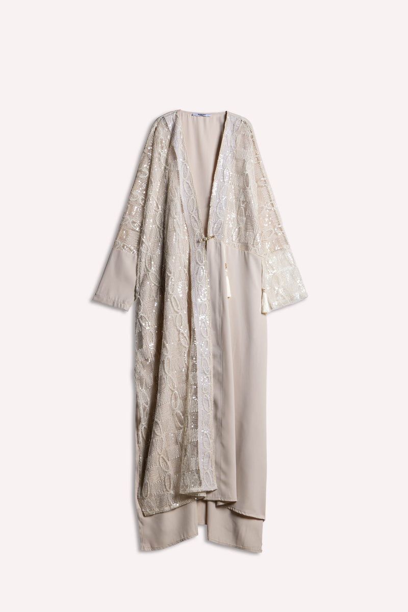 EMBROIDERED DETAILED ABAYA WITH DRESS