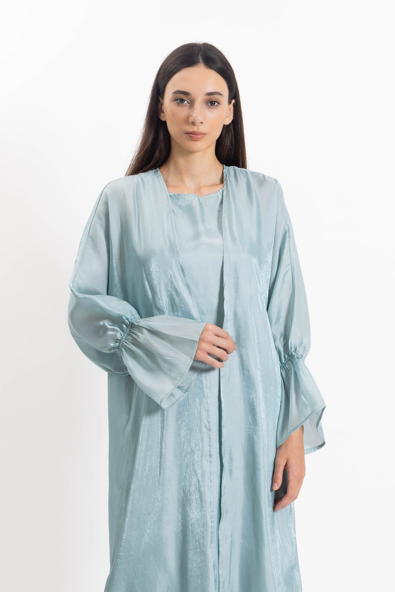 SATIN ABAYA WITH INNER DRESS