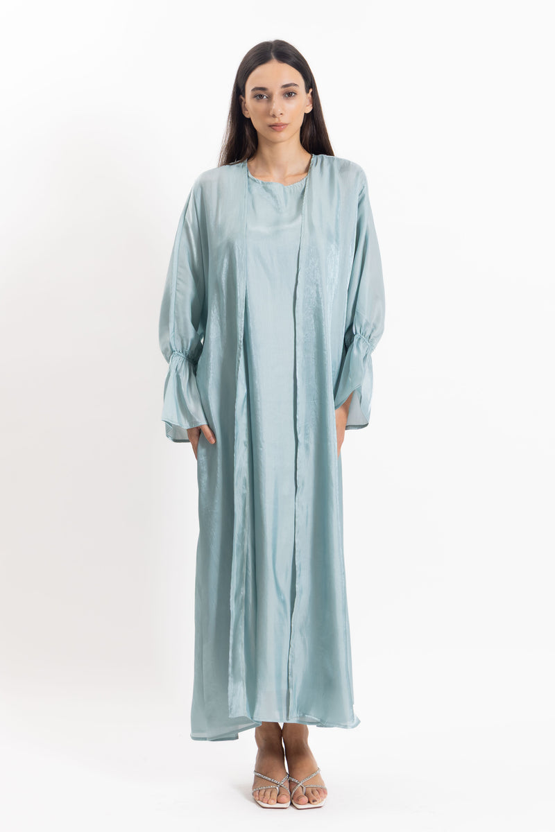 SATIN ABAYA WITH INNER DRESS
