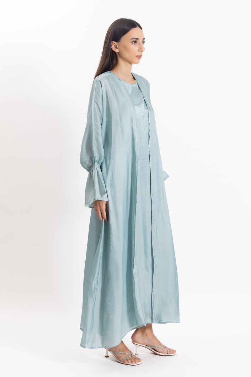 SATIN ABAYA WITH INNER DRESS