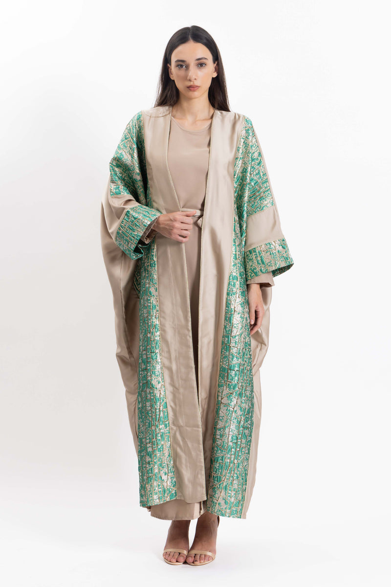 TEXTURED DETAILED ABAYA WITH DRESS