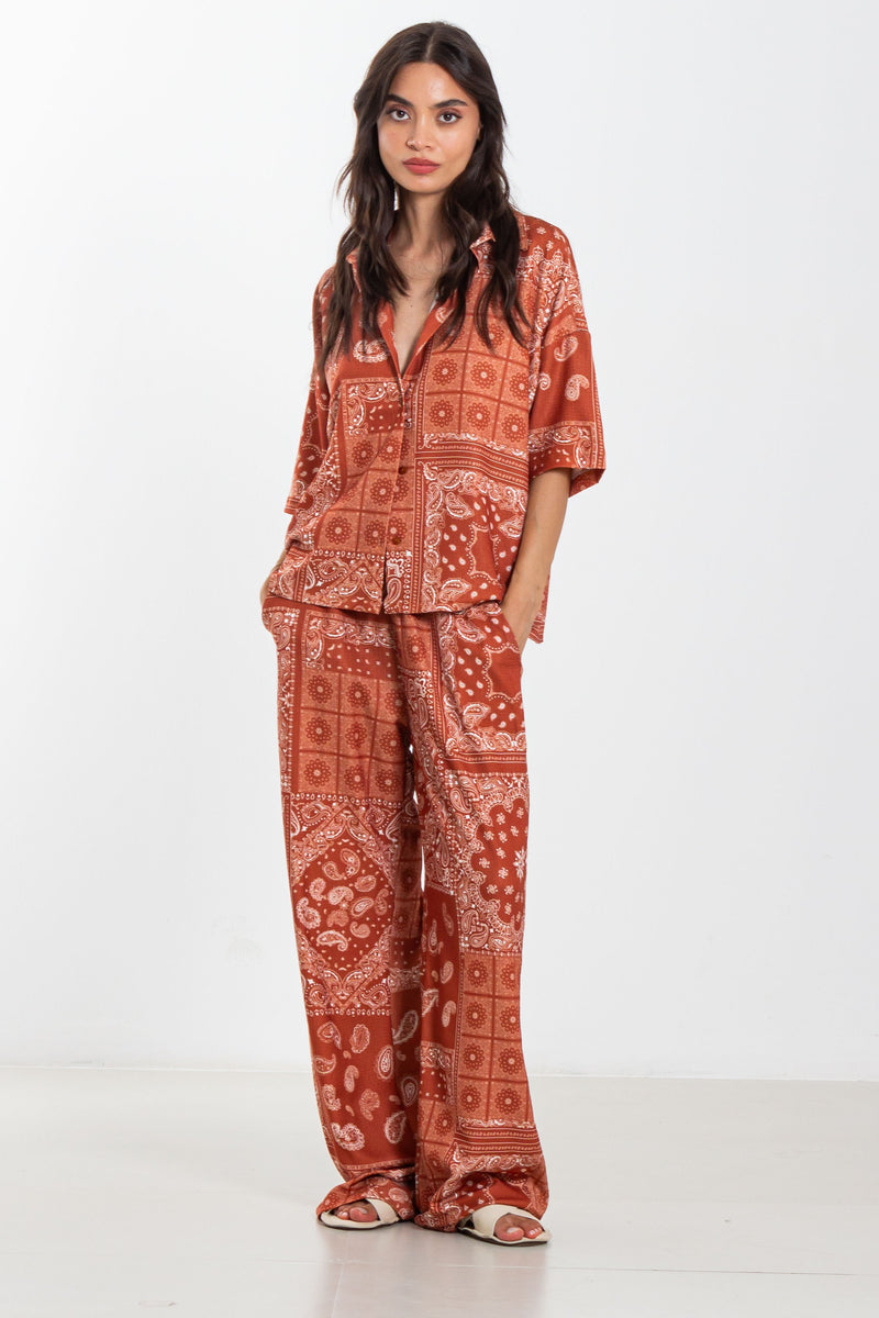 BANDANA PRINT SHIRT SET
