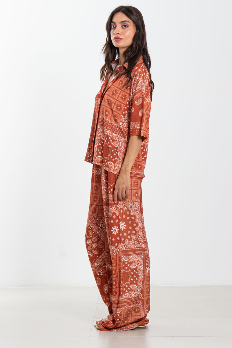 BANDANA PRINT SHIRT SET
