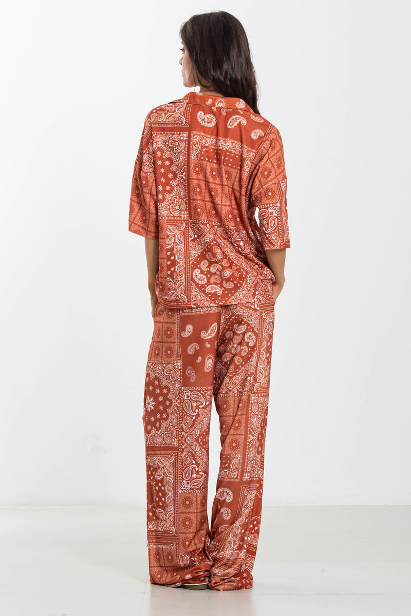 BANDANA PRINT SHIRT SET