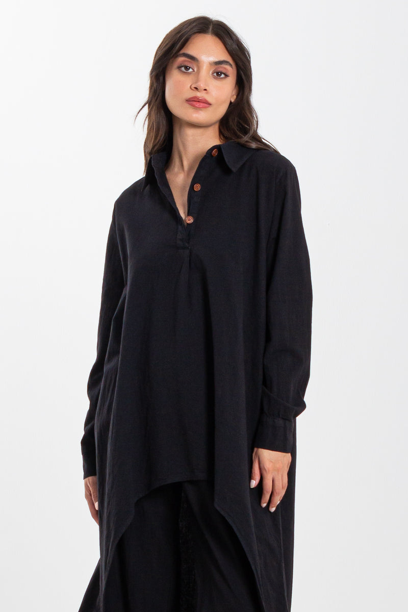 HEAVY COTTON LONG SHIRT SET