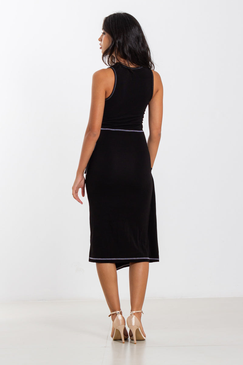 DETAILED FITTED KNIT DRESS