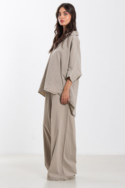FLOWY LINEN BLEND SHIRT SET