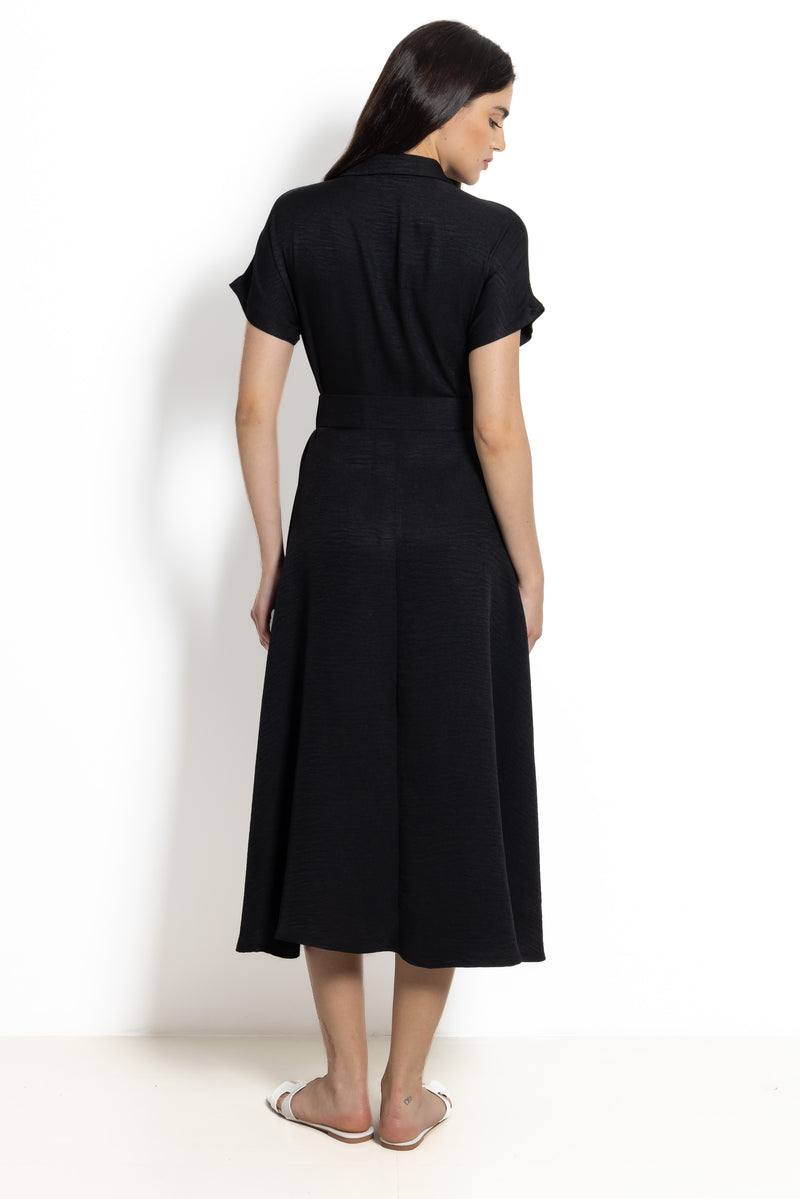 DETAILED MIDI DRESS WITH BELT