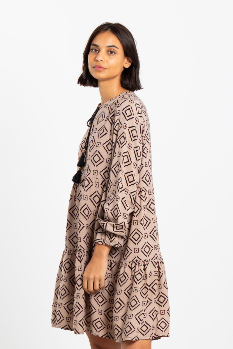 PRINTED LONGLINE BLOUSE
