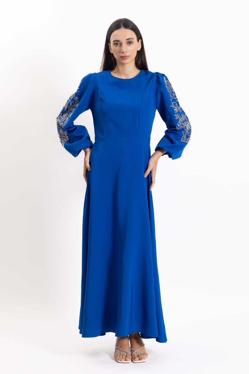 DETAILED STUDDED MIDI DRESS