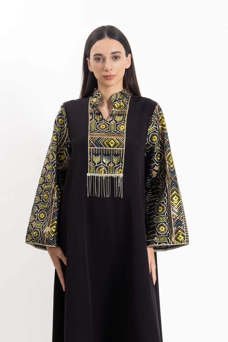 EMBROIDERED MAXI DRESS