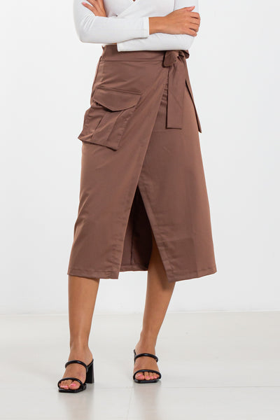 TECHNICAL CARGO WRAPPED SKIRT