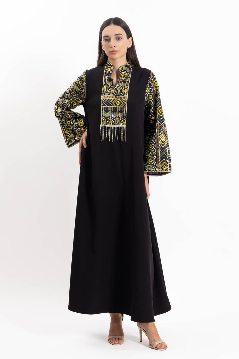 EMBROIDERED MAXI DRESS