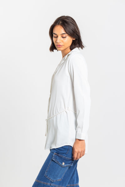 SATIN SHIRT WITH WAIST CHAIN