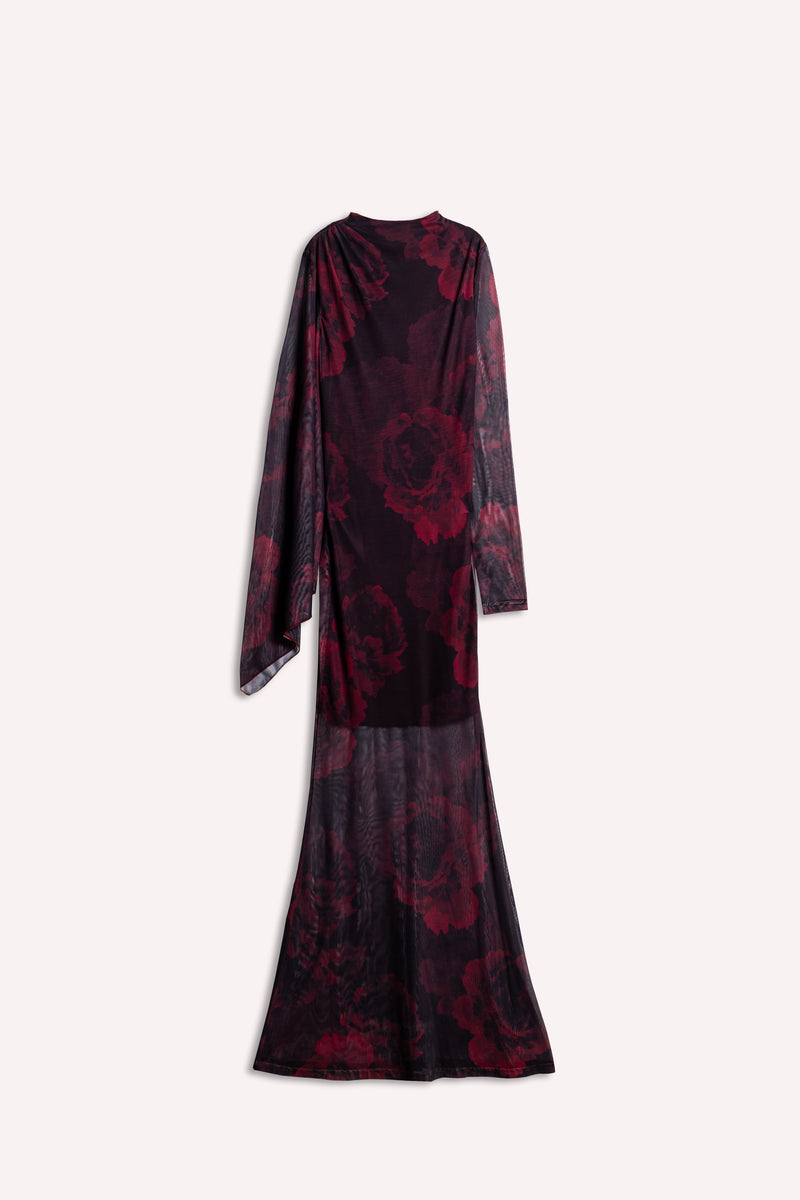 ABSTRACT PRINT MIDI DRESS