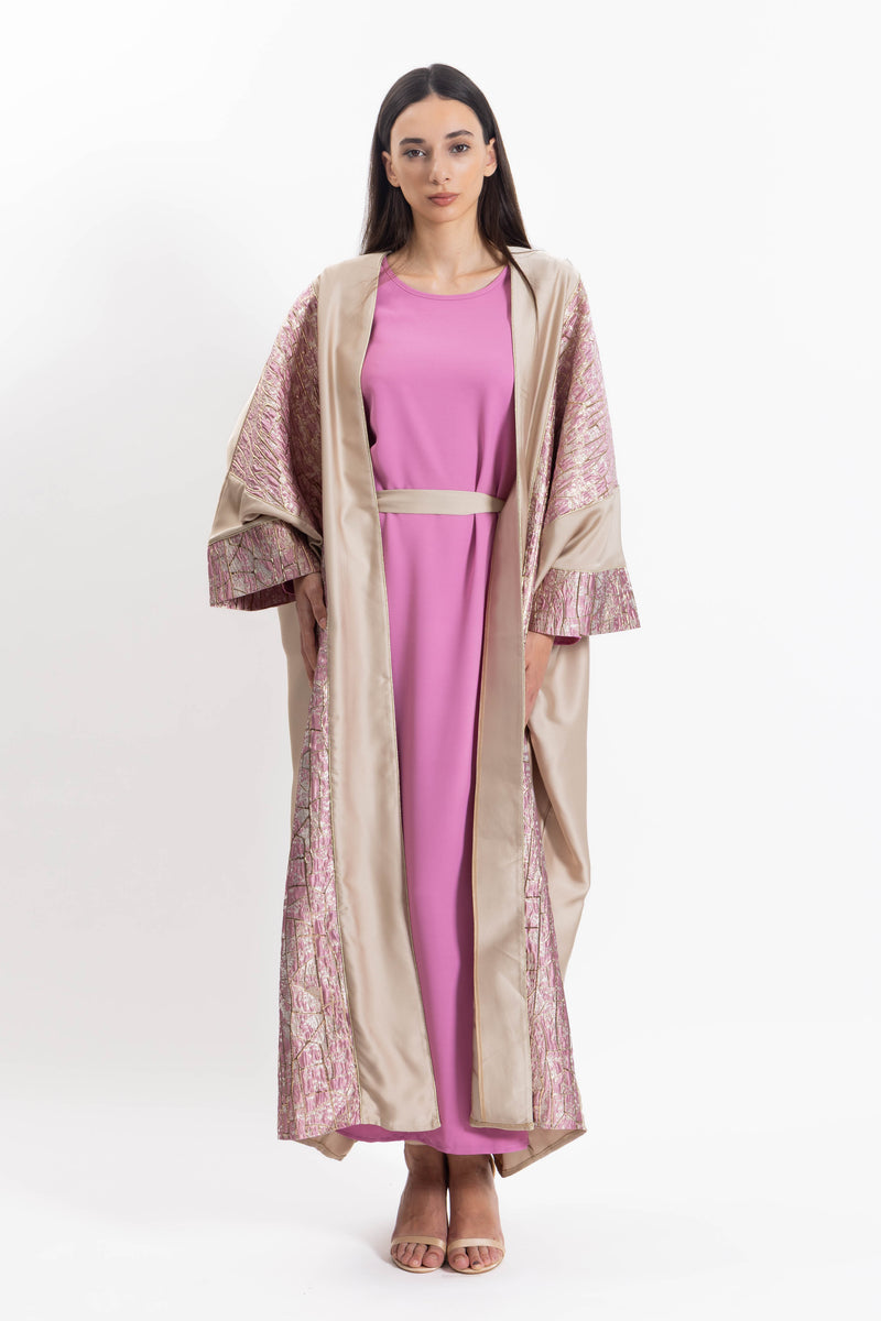 TEXTURED DETAILED ABAYA WITH DRESS
