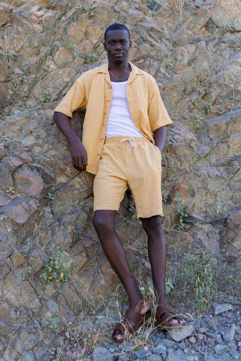 TEXTURED KNIT SHIRT SET