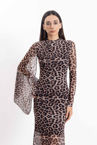 ANIMAL PRINT FITTED DRESS