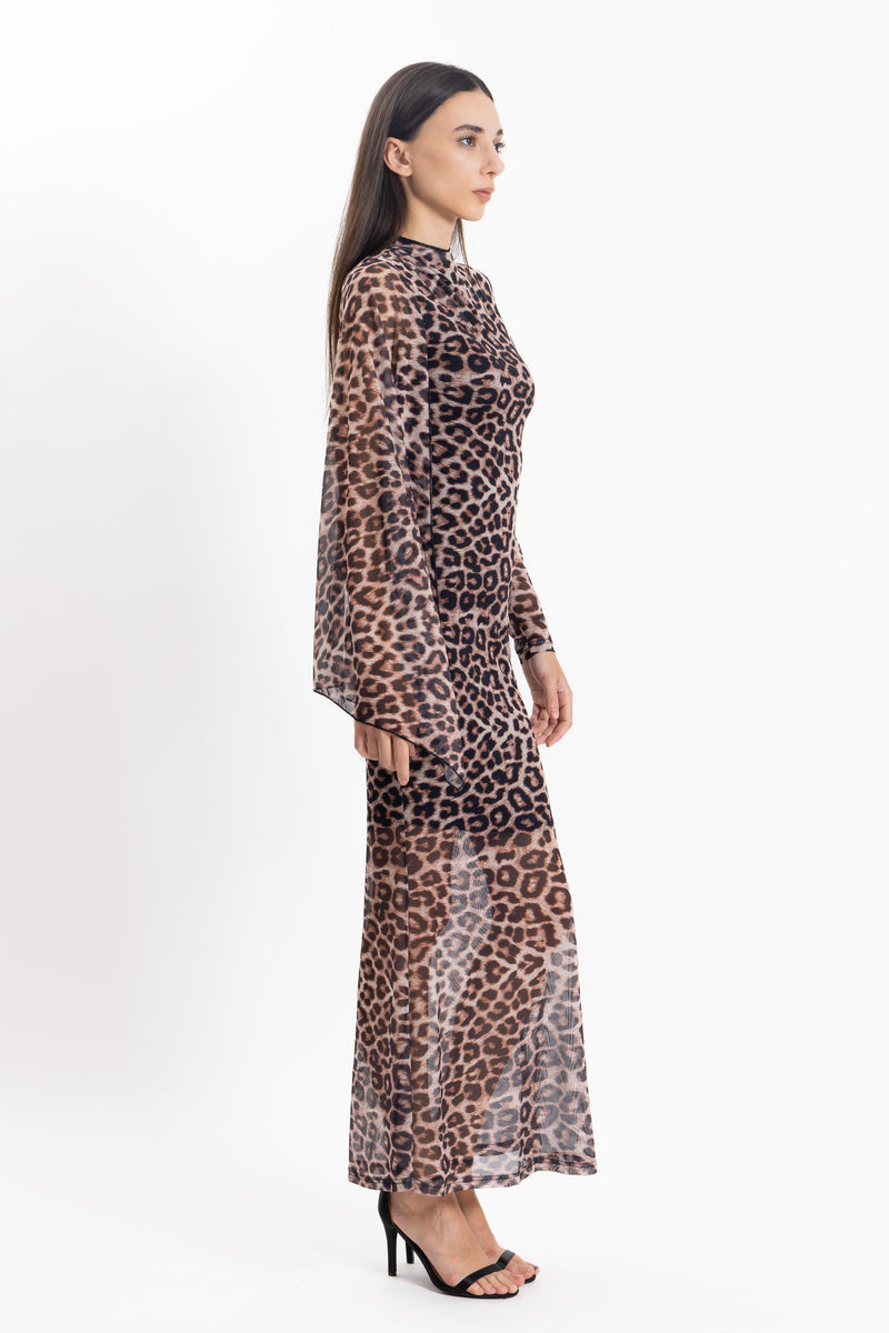 ANIMAL PRINT FITTED DRESS