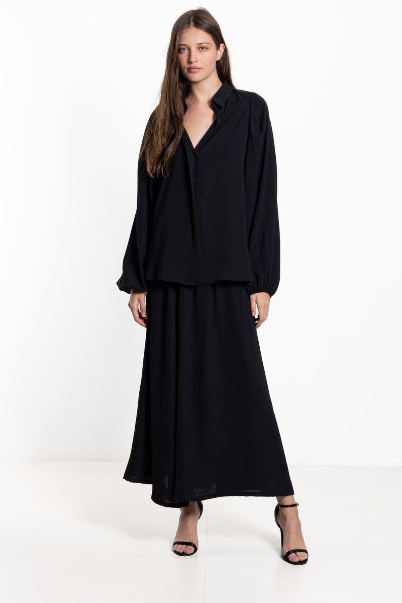 FLOWY SHIRT SET WITH SKIRT