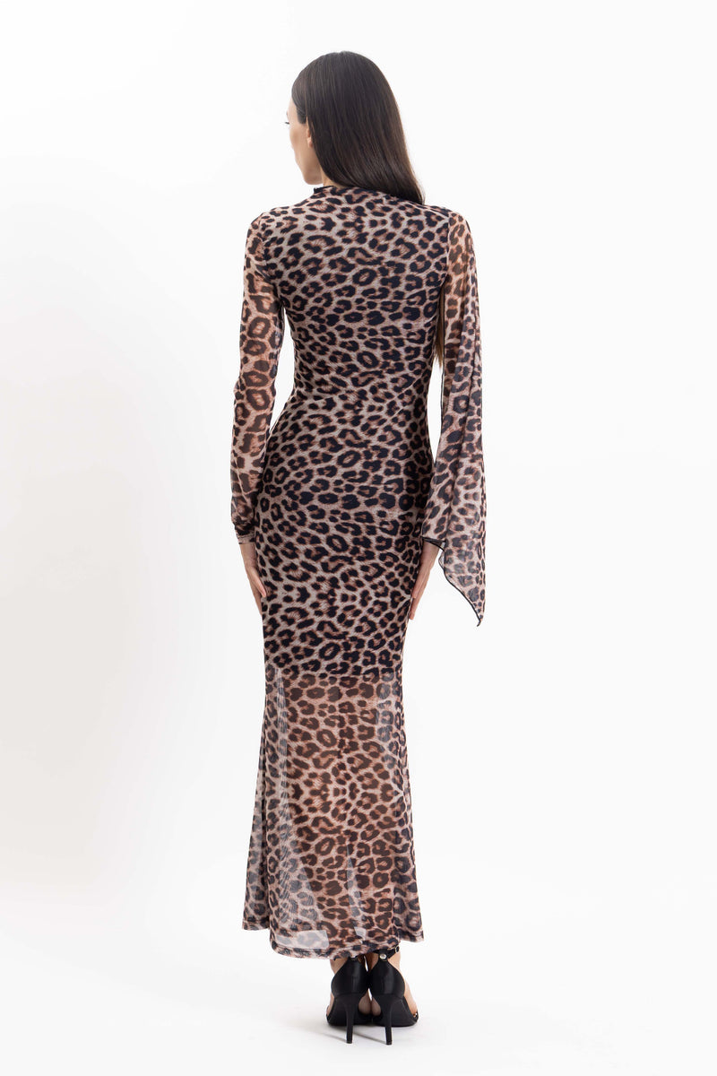 ANIMAL PRINT FITTED DRESS