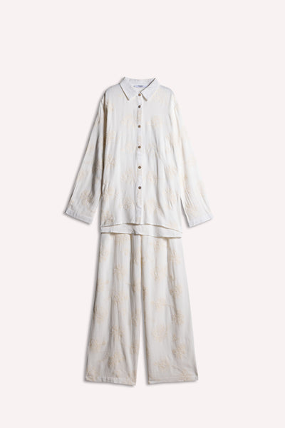 EMBROIDERED LINEN BLEND SET