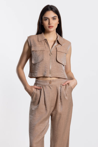 DETAILED SATIN WAISTCOAT SET