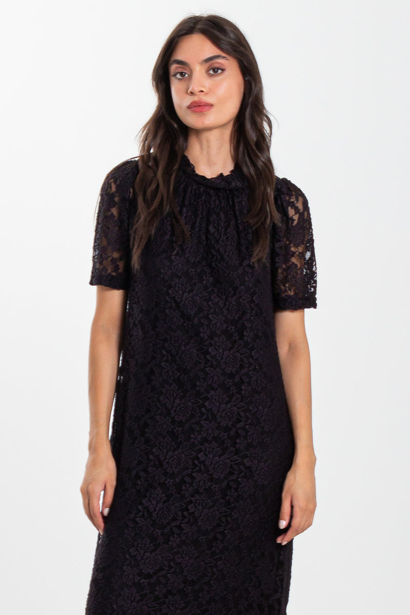DETAILED LACE MIDI DRESS